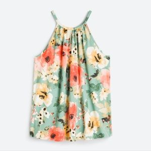 Stitch Fix Samala Halter Floral Knit Top Mint Green Yellow Pink - Size XS